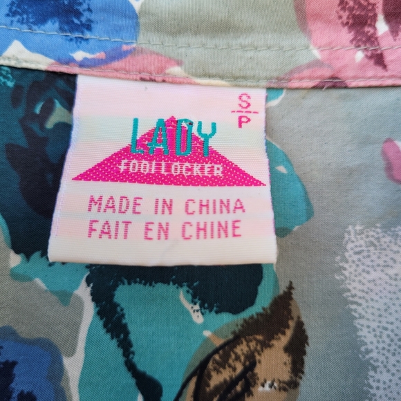 Vintage Silk Floral Blouse Lady Foot Locker - Picture 2 of 6